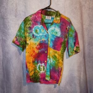 Vintage Live In Color Tie Dye Button Shirt